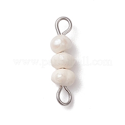 Natural Cultured Freshwater Pearl Potato Beaded Links&nbsp;PALLOY-JF04645-02