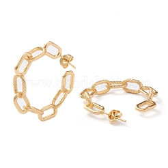 Semicircular Brass Half Hoop Earrings&nbsp;EJEW-J101-07G