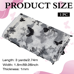Butterfly Pattern Embroidered Polyester Mesh Fabrics&nbsp;DIY-WH0759-32A