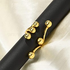 Round Ball Branching 304 Stainless Steel Open Cuff Rings for Women&nbsp;RJEW-Q007-02G