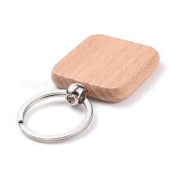 Natural Wood Keychain&nbsp;HJEW-P008-05