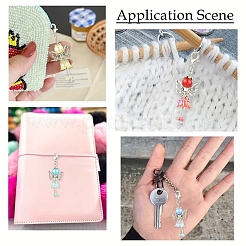 9Pcs 9 Colors Angel Acrylic & Alloy & Platic Beads Pendant Decoration&nbsp;HJEW-YW00083