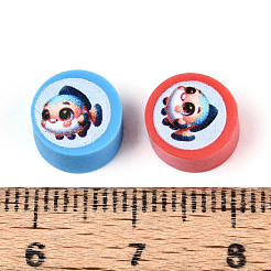 Printed Handmade Polymer Clay Beads&nbsp;CLAY-T022-12E