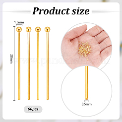 60Pcs 925 Sterling Silver Ball Head Pins&nbsp;STER-PH0003-16G
