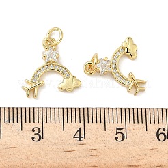 Brass Micro Pave Cubic Zirconia Pendants&nbsp;KK-Z120-30G
