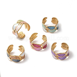 304 Stainless Steel Enamel Open Cuff Rings&nbsp;RJEW-L335-02A-G
