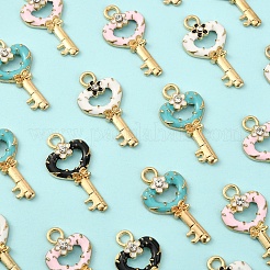 40Pcs 4 Colors Alloy Enamel Pendants&nbsp;ENAM-CJ0002-59