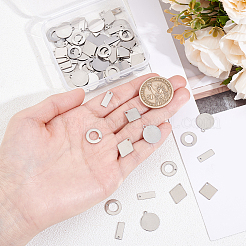 120Pcs 5 Styles 201 Stainless Steel Pendants&nbsp;STAS-BBC0010-50