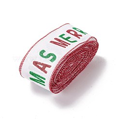 Christmas Theme Polyester Imitation Linen Wrapping Ribbon&nbsp;SRIB-P020-01C