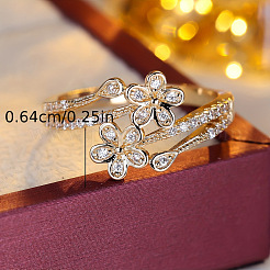 Brass Micro Pave Cubic Zirconia Finger Rings&nbsp;WG493E8-01