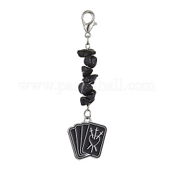 Natural Obsidian Chip Pendant Decorations&nbsp;HJEW-JM01270
