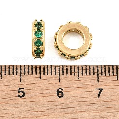 Brass Micro Pave Cubic Zirconia European Beads&nbsp;CU-CBAB99C-04G-02