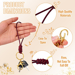 10Pcs 2 Colors Eco-Friendly Korean Waxed Polyester Cord Keychains&nbsp;KEYC-TA00034