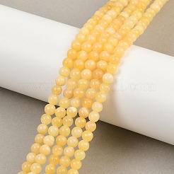 Natural Yellow Jade Bead Strands&nbsp;X-G-K121-01-4mm
