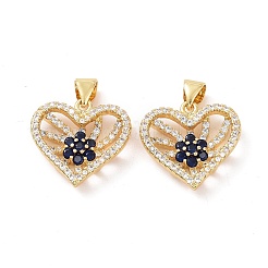 Brass Micro Pave Cubic Zirconia Pendants&nbsp;ZIRC-I063-38G