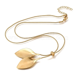Adjustable 304 Stainless Steel Leaf Pendant Lariat Necklaces for Women&nbsp;SA-CBAB727-03G