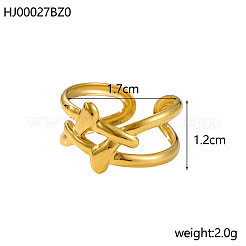 304 Stainless Steel Cuff Rings for Women&nbsp;STAS-OY018-07G