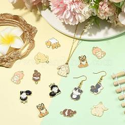 30Pcs 10 Styles Golden Plated Alloy Enamel Pendants&nbsp;ENAM-FS0004-38