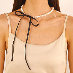 8mm Plastic Pearl Round Beaded Necklaces for Women&nbsp;WH-WG536FD-01
