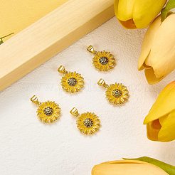 6Pcs Rack Plating Brass Enamel Pendants&nbsp;KK-SZ0002-76