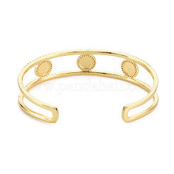 Clear Cubic Zirconia Flat Round Open Cuff Bangle with Enamel&nbsp;BJEW-S141-015