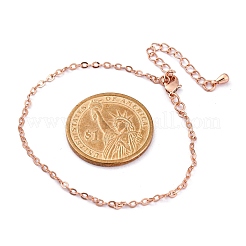 Adjustable Rack Plating Brass Cable Chain Bracelets for Women&nbsp;BJEW-G735-17RG