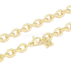Brass M Pendant Cable Chain Necklace Making&nbsp;KK-U020-01G