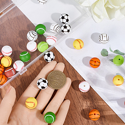 48Pcs 8 Colors Ball Theme Silicone Beads&nbsp;SIL-PA0001-12
