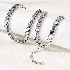 304 Stainless Steel Horse Eye Twisted Chain Necklaces for Women Men&nbsp;NJEW-A046-01P