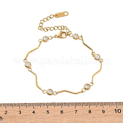 304 Stainless Steel Cubic Zirconia Link Bracelets&nbsp;SA-CBA8C9C-04B-G