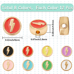 96Pcs 8 Colors Alloy Enamel Beads&nbsp;FIND-SC0014-52