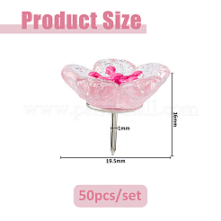 Flower Resin Glitter Powder Drawing Pins&nbsp;AJEW-FH0006-95B