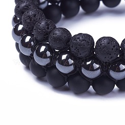 Adjustable Non-Magnetic Synthetic Hematite Braided Bead Bracelets&nbsp;BJEW-I273-E02