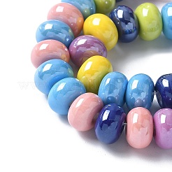 Glazed Porcelain Rondelle Beads&nbsp;PORC-Q001-01M