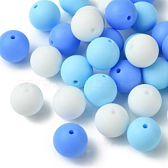 30Pcs 3 Colors Silicone Beads Round Rubber Bead 15MM Loose Spacer Beads for DIY Supplies Jewelry Keychain Making&nbsp;SIL-FS0001-01D