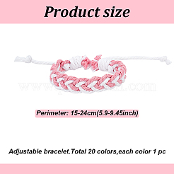 20Pcs 20 Colors Handmade Cotton & Linen Braided Cord Bracelets Set&nbsp;BJEW-AN0001-62