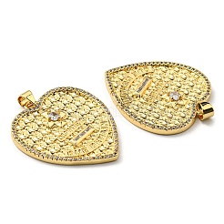 Brass with Cubic Zirconia Pendants&nbsp;KK-K341-35G