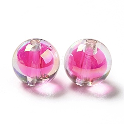 Two Tone UV Plating Rainbow Iridescent Acrylic Beads&nbsp;TACR-D010-03A-03