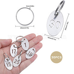 30 Sets 30 Styles Stainless Steel Keychains&nbsp;KEYC-GL0001-15