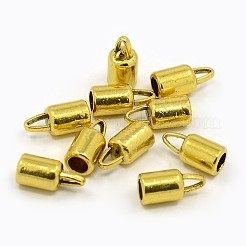 Tibetan Style Alloy Cord Ends&nbsp;TIBEP-LF9369YKG-AG-FF