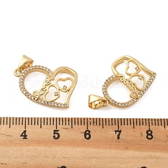 Brass Micro Pave Cubic Zirconia Pendants&nbsp;KK-R229-11G-B