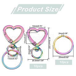 10Pcs Heart Alloy Swivel Clasps&nbsp;FIND-PH0009-04