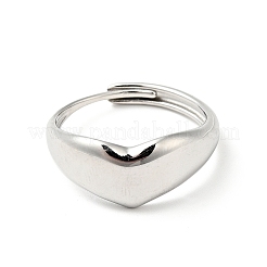 Non-Tarnish 304 Stainless Steel Heart Adjustable Ring for Women&nbsp;RJEW-I085-20P