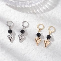 Alloy Heart Tassel Hoop Earrings&nbsp;EJEW-JE06659