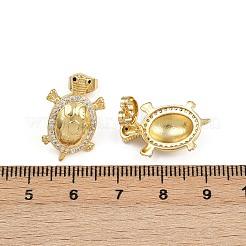 Brass Micro Pave Clear Cubic Zirconia Stud Earrings&nbsp;EJEW-C157-01G