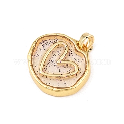 Transparent Epoxy Resin Brass Pendants&nbsp;KK-B163-01G-02