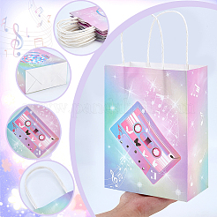 24Pcs 2 Styles Rainbow Color Musical Paper Packing Tote Bags&nbsp;ABAG-PH0001-83
