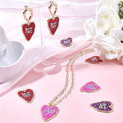 12Pcs 3 Colors Leopard Print Alloy with Acrylic Pendants&nbsp;FIND-SC0021-91