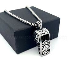 304 Stainless Steel Punk Whistle Pendant Necklaces&nbsp;BE9352