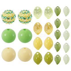 30Pcs 9 Styles Baking Paint Opaque & Transparent Acrylic Beads&nbsp;SACR-TA0001-64